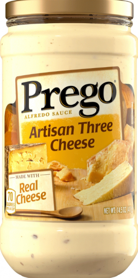 Il sugo “Prego” di Campell’s con in etichetta l’immagine del Parmigiano Reggiano