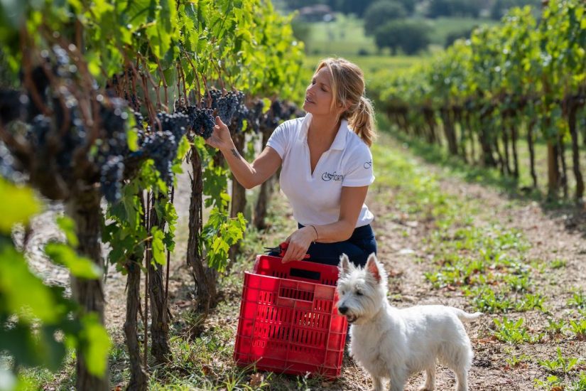 Natalia Oliveros in the vineyard 