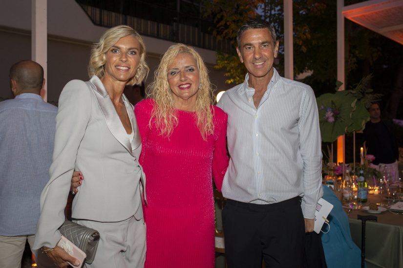 Dominga Cotarella con Martina Colombari e Alessandro Costacurta