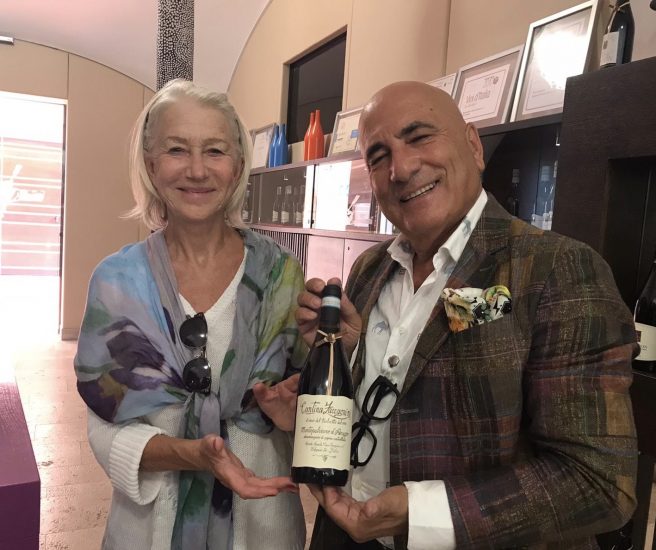 L’attrice Helen Mirren ed il vignaiolo Marcello Zaccagnini