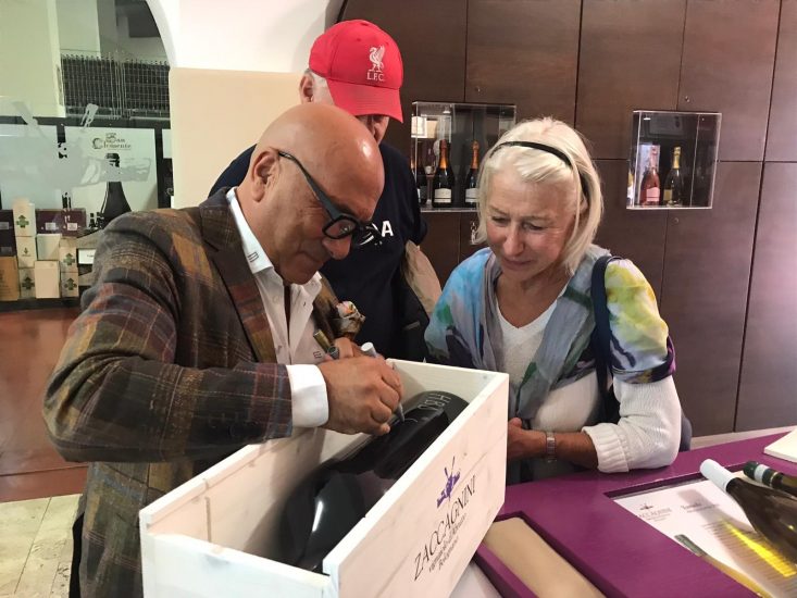 L’attrice Helen Mirren ed il vignaiolo Marcello Zaccagnini