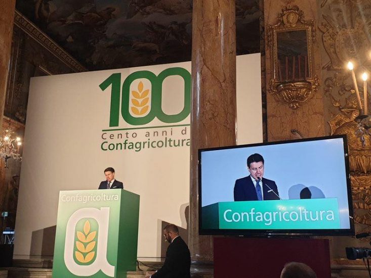 Ai 100 anni di Confagricoltura anche il Presidente del Consiglio Giuseppe Conte 