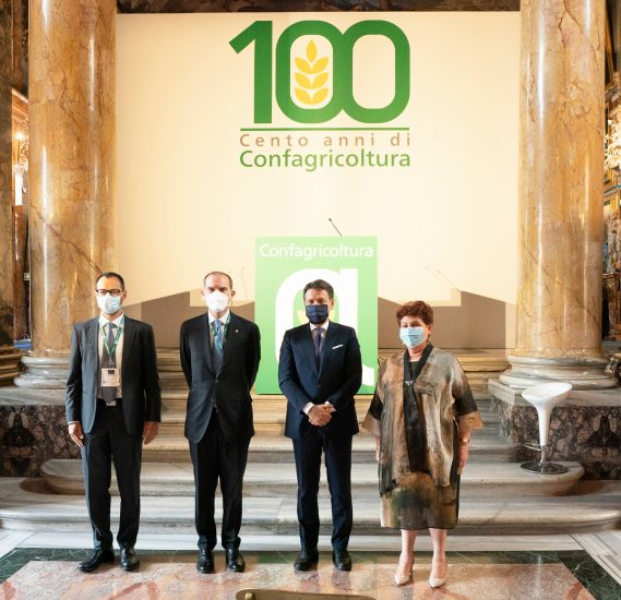 Patuanelli, Giansanti, Conte e Teresa Bellanova nei 100 anni di Confagricoltura