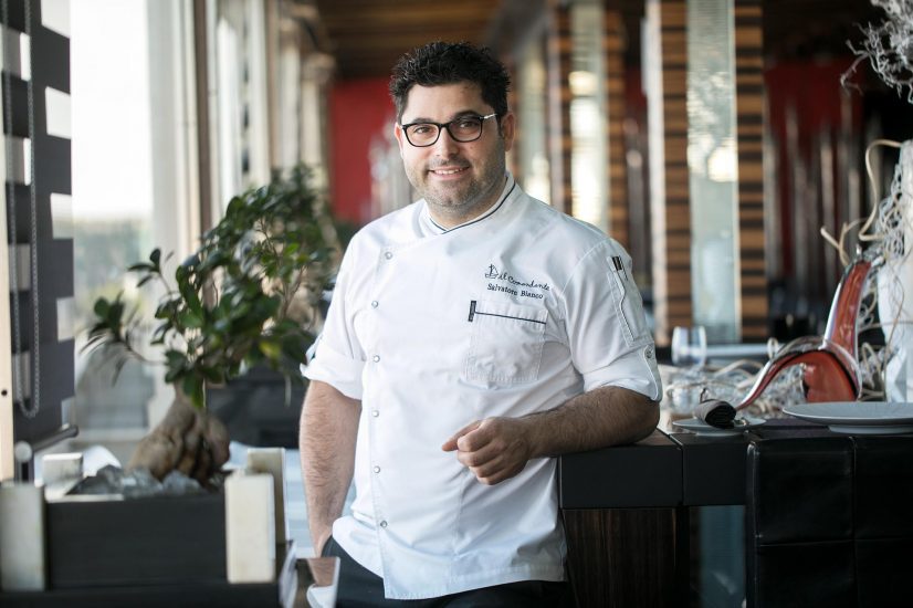 Salvatore Bianco, executive chef del ristorante stellato Il Comandante situato al decimo piano del Romeo Hotel a Napoli