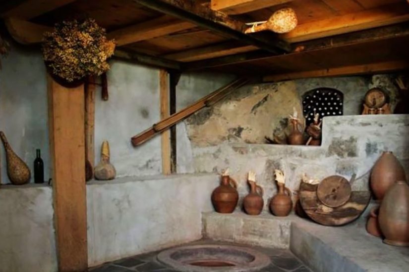 La cantina del Monastero di Shavnabada, in Georgia