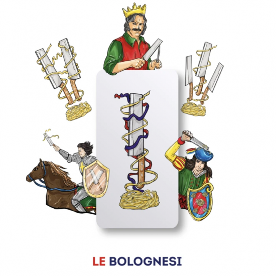 Le carte da gioco, in chiave gastronomica, che omaggiano Bologna