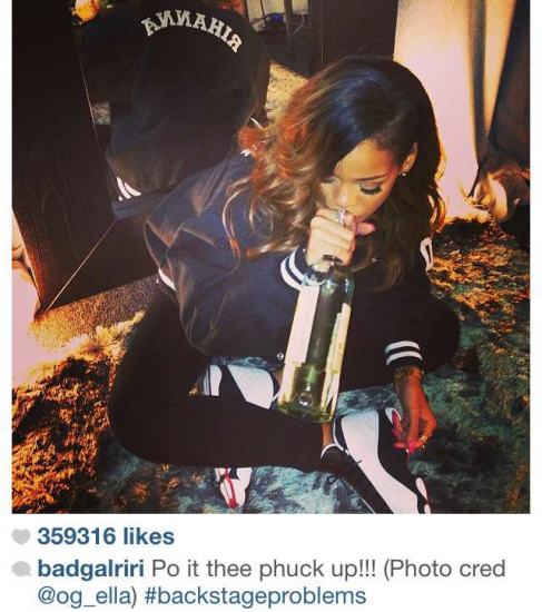 Rihanna, su Instagram, beve e cita il Pinot Grigio di Santa Margherita