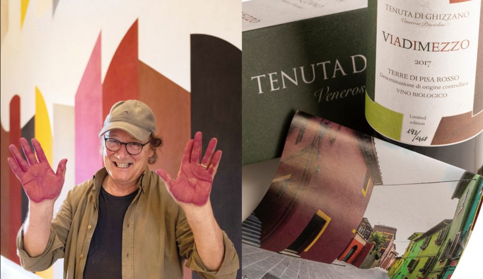 L’etichetta del “ViadiMezzo“ di Tenuta di Ghizzano firmata da David Tremlett