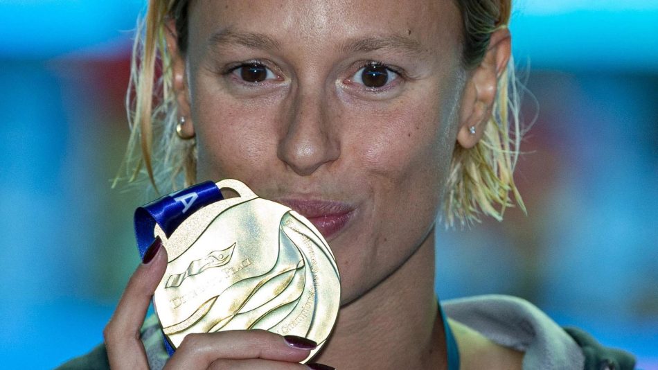 La “Divina“ Federica Pellegrini, pluricampionessa olimpica di nuoto e testimonial del Brunello di Montalcino