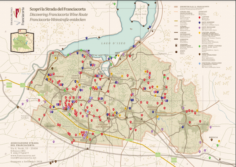 La mappa della Franciacorta