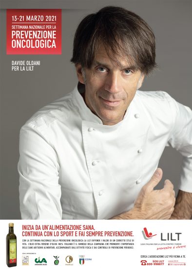 Lo Chef Davide Oldani testimonial della Lilt: la lotta contro i tumori si vince (anche) a tavola