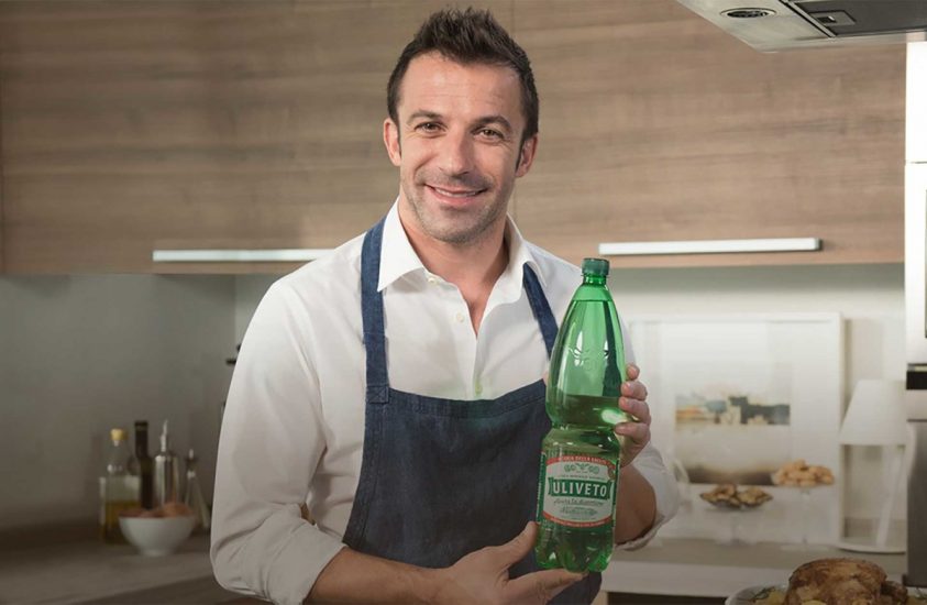 Alex Del Piero, per anni testimonial di acqua Uliveto