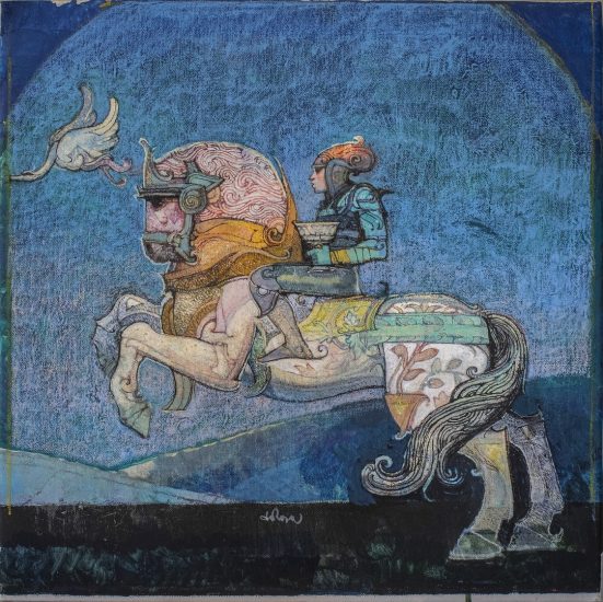 Uno dei tre dipinti di Raffaele De Rosa