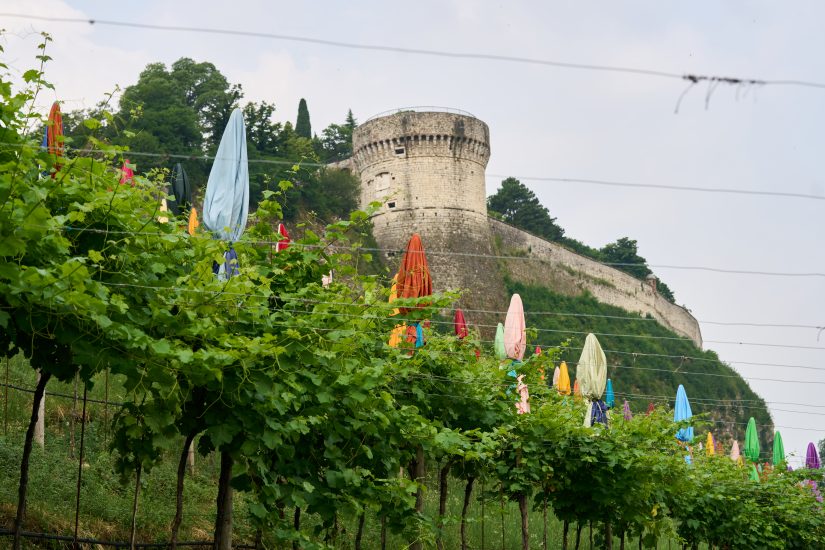 Ombrelloni tra le vigne: ecco “La Plage” di Pascale Marthine Tayou per Monte Rossa