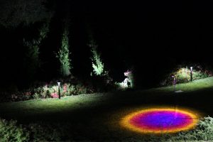 Coloratissima e di design, la lampada Halo Giga illumina i vigneti della Tenuta del Buonamico