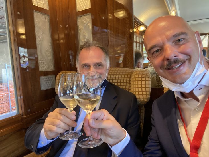 Il brindisi del Ministro dello  Sviluppo Economico Giancarlo Giorgetti, con Gianluca Bisol