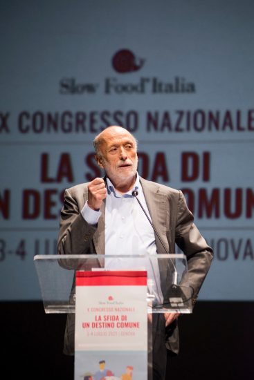 Il presidente di Slow Food, Carlo Petrini