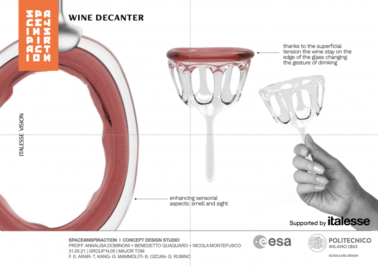 Vino nello spazio, con calici pensati da studenti e Italesse