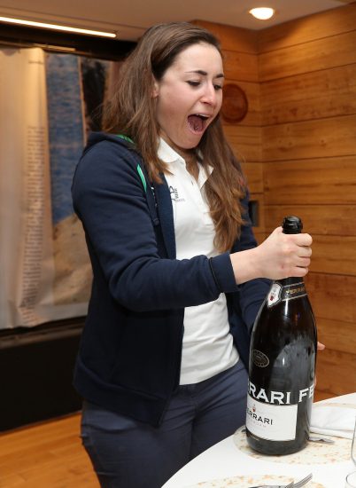 Il brindisi di Ferrari degli atleti Azzurri: Sofia Goggia