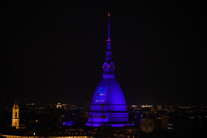 Foto LaPresse/Giordan Ambrico La Mole Antonelliana celebra le Atp Finals a Torino