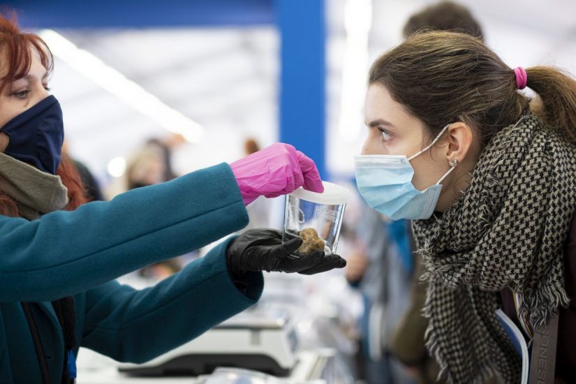 ALBA, ITALY - OCTOBER 25: A general view of the 90th International Alba White Truffle Fair on October 25, 2020 in Alba, Italy. (Photo by Giorgio Perottino/Getty Images for Ente Fiera Internazionale del Tartufo Bianco d’ Alba)