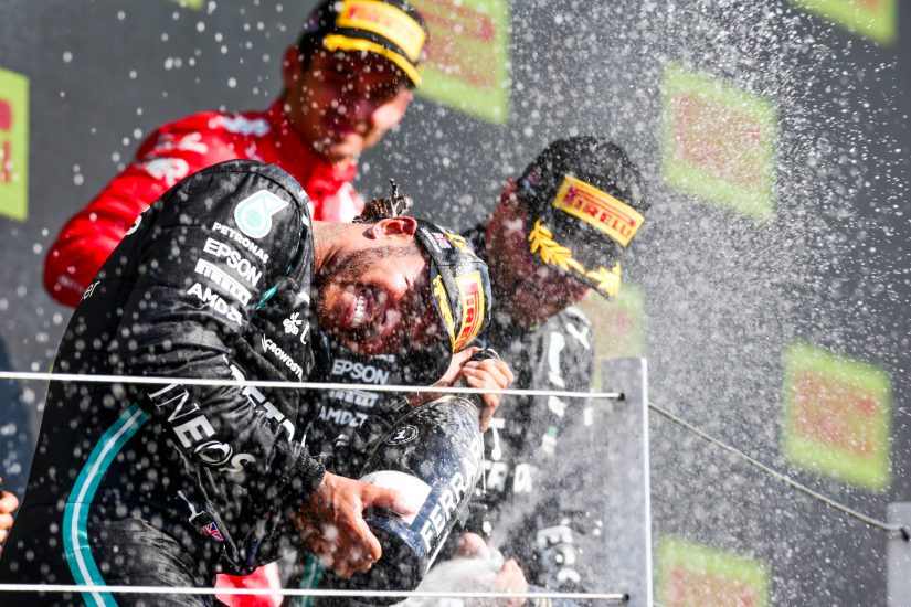 Il podio del Gp di Silverstone