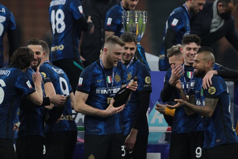 I festeggiamenti dell’Inter, con il Prosecco Superiore di Santa Margherita