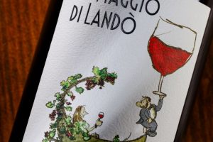 Bobo e Bibi e la gioia del bere secondo Staino in etichetta de “Il Viaggio di Landò Prima Fermata”