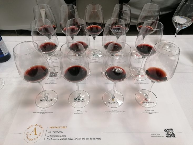 Vinitaly 2022, Famiglie Storiche Masterclass Amarone della Valpolicella 2012 - Degustazione