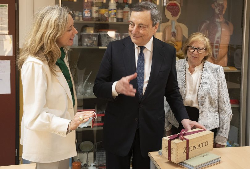 Mario Draghi con Nadia Zenato