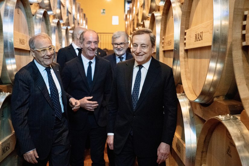 Mario Draghi in visita da Masi
