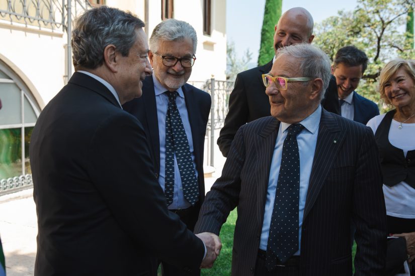 Mario Draghi con Sandro Boscaini da Masi