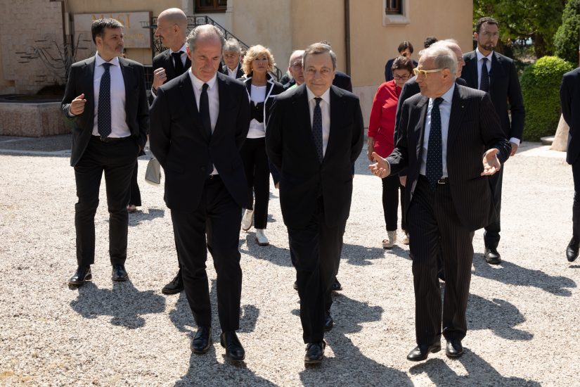 Mario Draghi in visita da Masi