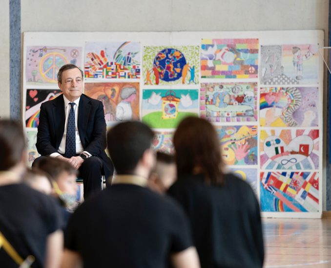 Mario Draghi alla scuola media di Sommacampagna