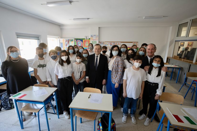 Mario Draghi alla scuola media di Sommacampagna