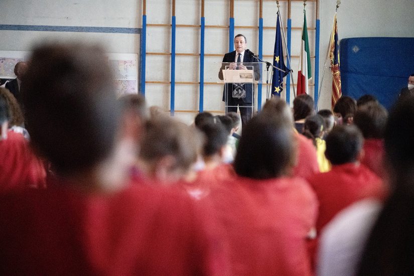 Mario Draghi alla scuola media di Sommacampagna