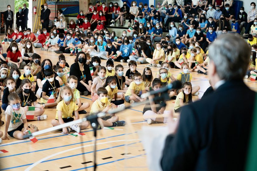 Mario Draghi alla scuola media di Sommacampagna
