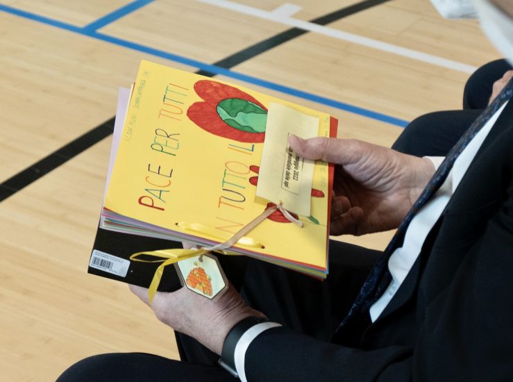 Mario Draghi alla scuola media di Sommacampagna