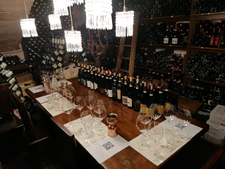 Amarone Anteprima 2022 - Famiglie Storiche degustazione all’Antica Bottega del Vino, sala in cantina
