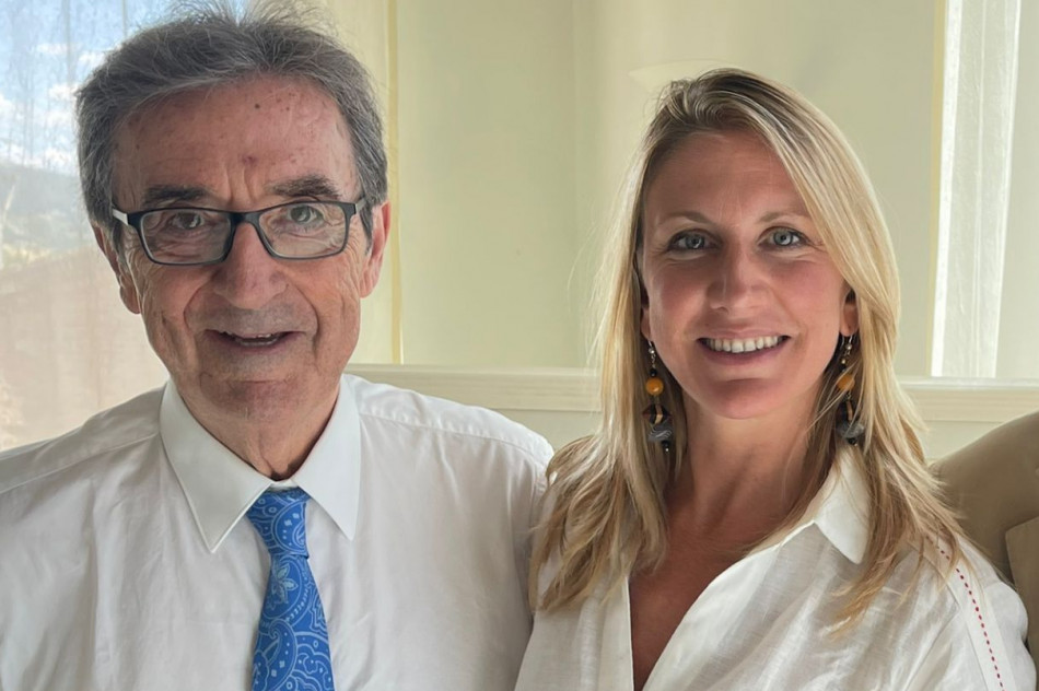 Annabella Pascale, guida di  Tenuta di Artimino, con l’enologo Riccardo Cotarella