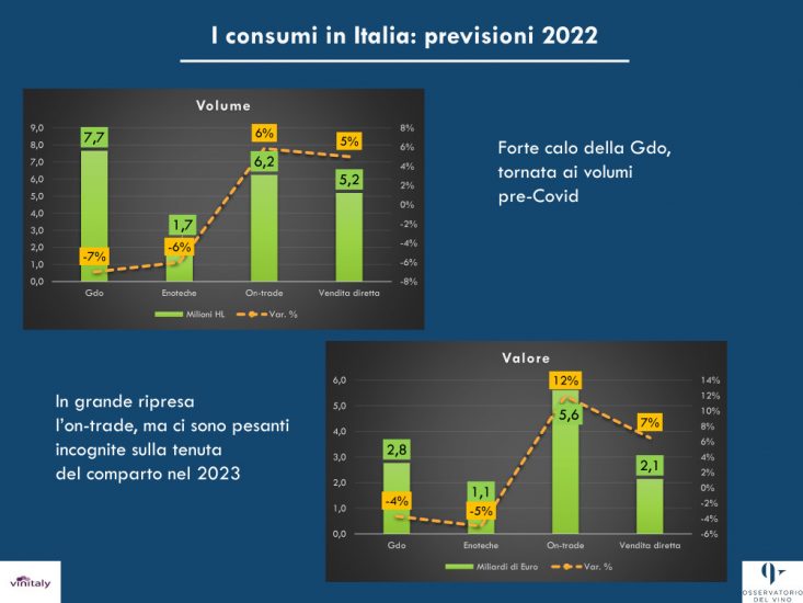Vino italiano, scenario cupo: nel 2023 i fatturati giù del -16%