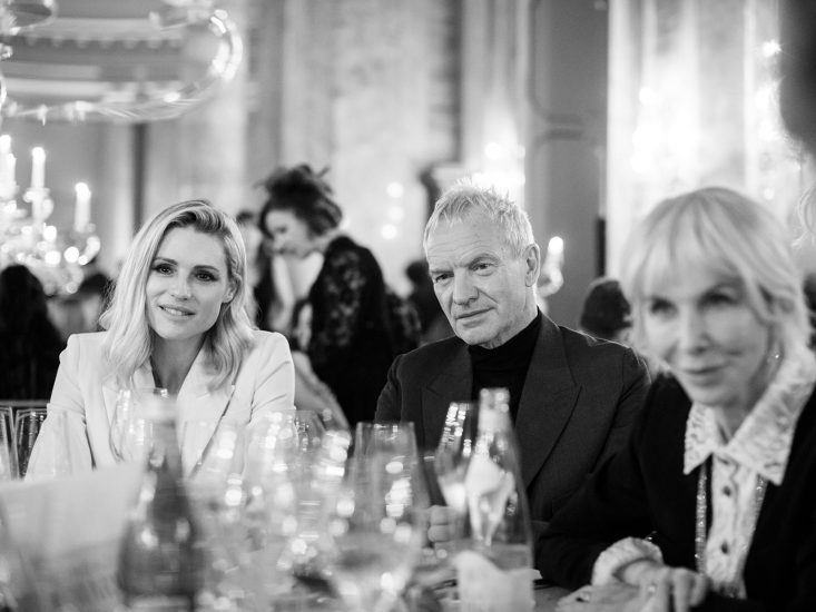 Michelle Hunziker con Sting e Trudye Styler