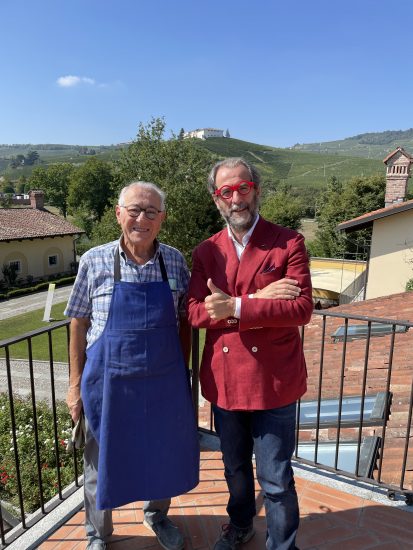 Luciano Sandrone con il direttore di WineNews, Alessandro Regoli