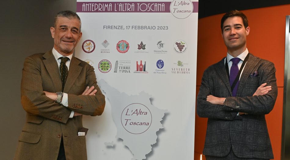 Francesco Mazzei, presidente Altra Toscana, con il Master of Wine Gabriele Gorelli
