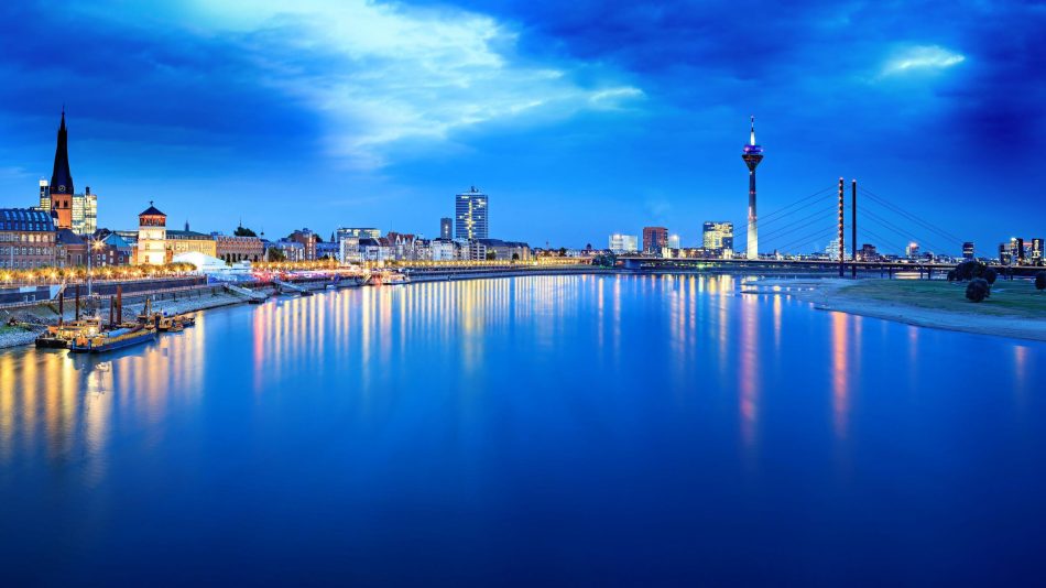 Lo skyline di Dusseldorf, che ospita la ProWein
