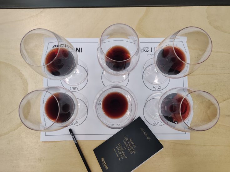 Bertani Masterclass Library a Vinitaly 2023 - 6 vendemmie “Esuberanti“ di Amarone della Valpolicella Classico nei bicchieri