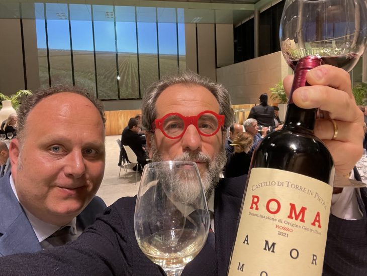 Tullio Galassini, presidente Roma Doc, con il direttore di WineNews, Alessandro Regoli