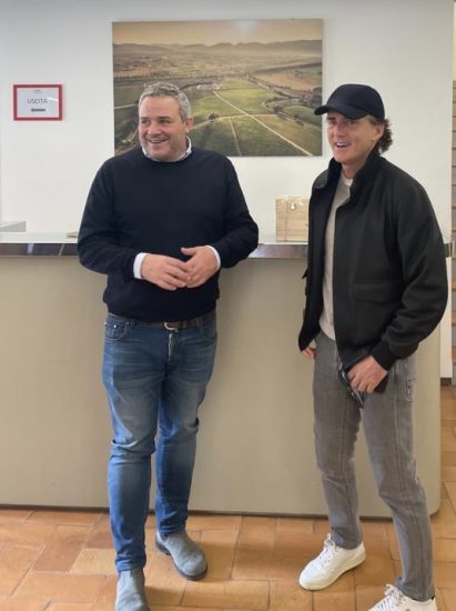 Il CT Mancini in visita a Montefalco alla cantina Caprai 