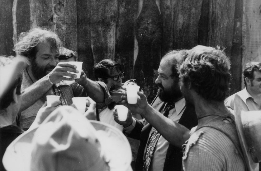 Italo Zingarelli sul set con Bud Spencer e Terence Hill