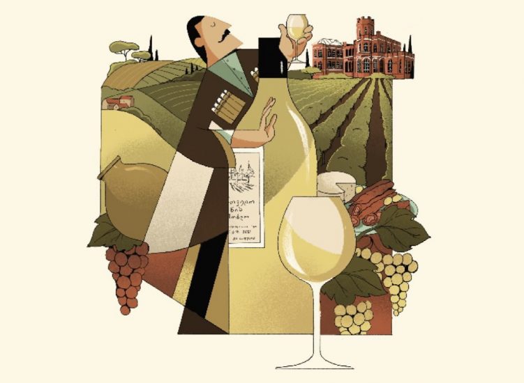 Una illustrazione dedicata al vino della Georgia